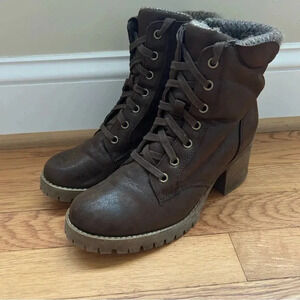 Carlos by Carlos Santana Glinda Ankle Brown Lace Up Heeled Boot Women’s Size 8